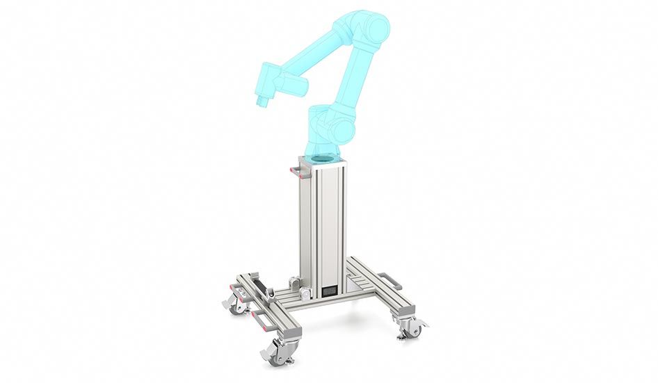 Columna de cobot móvil con función plegable