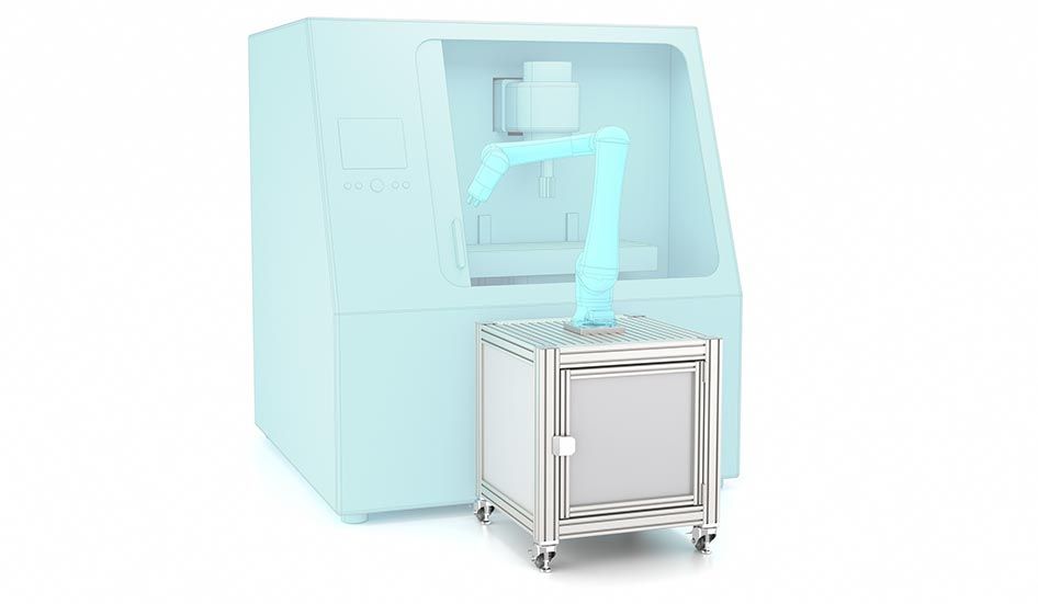 Isla de robots con puertas